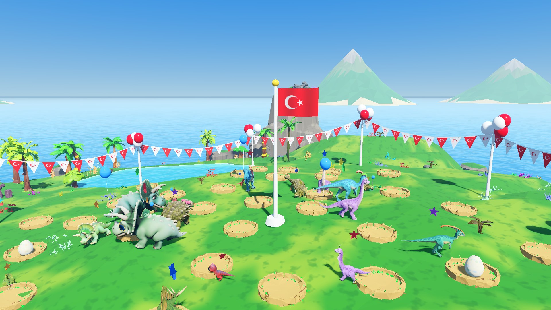 29 Ekim'de bayraklarla süslenmiş ada
